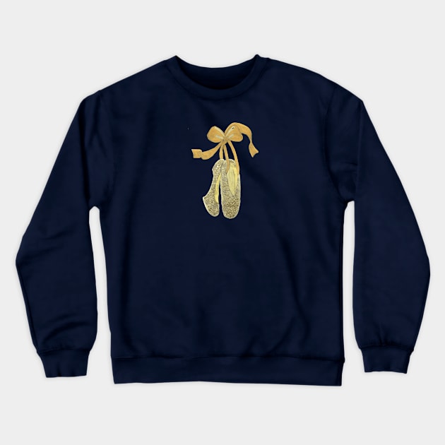 Glitzy gold ballet shoes Crewneck Sweatshirt by Glitzyarts